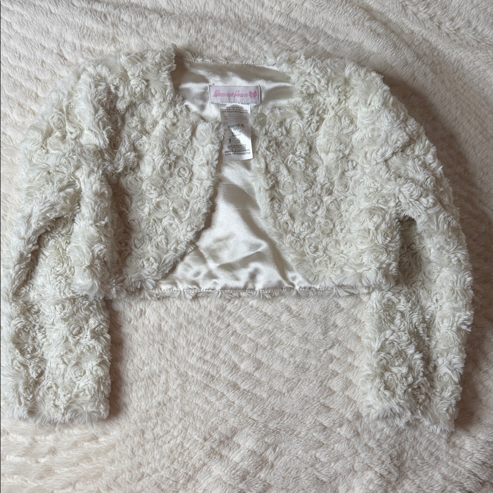 Bonnie Jean Cream Textured Girls Blazer